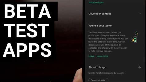 Beta test applications for android! .